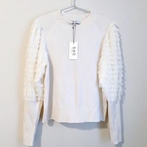 Sea New York Princess Textured Puff Sleeve Sweater